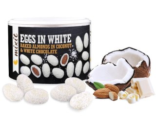Mixit Eggs in White, Migdał w biał. czekol. z wiór