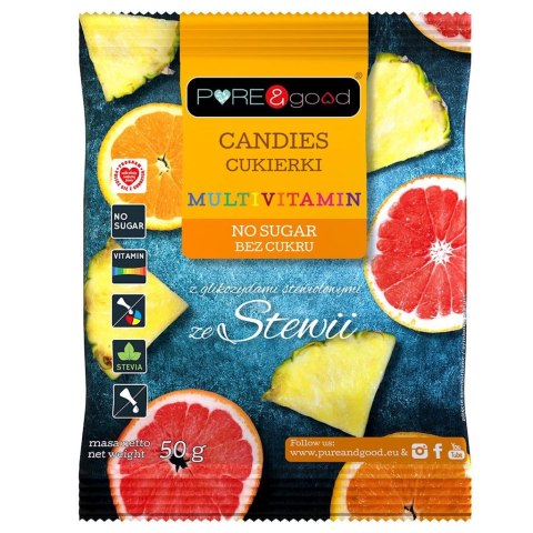 Cukierki multivitamin ze stavią 50g, Pure&Good