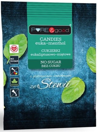 Cukierki eukalipt-miętowe ze stawią, 50g Pure&Good