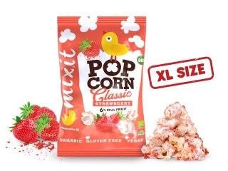 Mixit Duży bio popcorn Truskawka, 75g