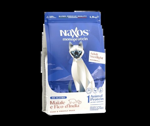 NAXOS CAT STERILIZED dla kotów sterylizowanych wieprzowina i opuncja figowa 1,5 kg