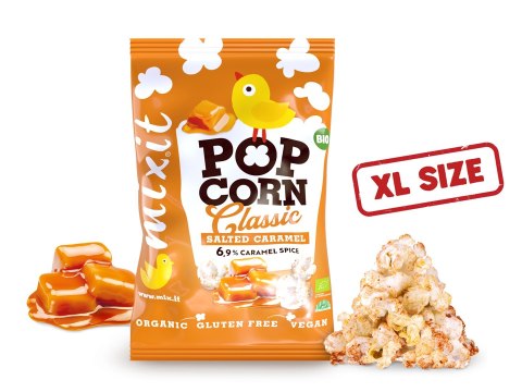 Mixit Duży BIO popcorn - Słony karmel, 75g