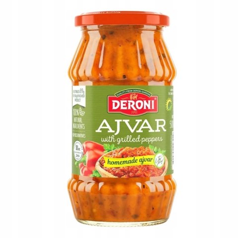 Ajwar wg domowej receptury z grillowaną papryką naturalny 100% 250g Deroni