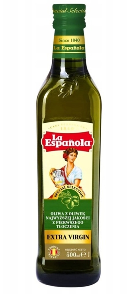 Oliwa z oliwek Extra Viggin 500 ml La Espanola Hiszpania Tłoczona na zimno