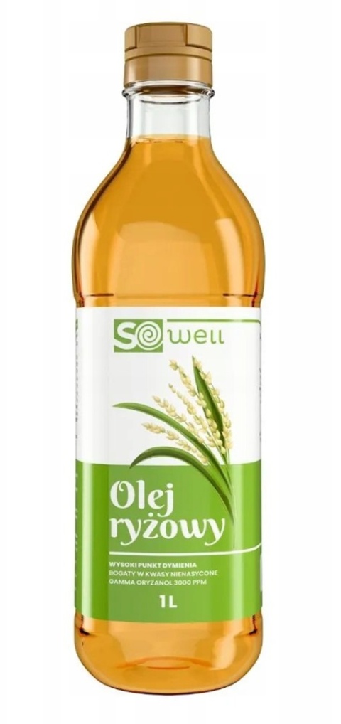 Olej ryżowy SoWell 1000ml rafinowany tłoczony z otrąb ryżowych