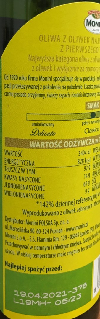 Oliwa spray 200ml Monini Extra Virgin Włochy