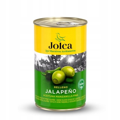 Oliwki zielone hiszpańskie z papryką jalapeno marynowane puszka 300g Jolca