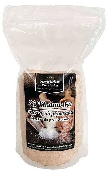 SÓL KŁODAWSKA RÓŻOWA DROBNO MIELONA 1KG SWOJSKA PIWNICZKA