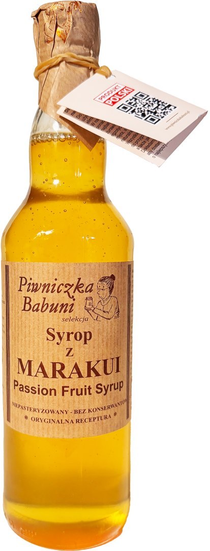 SYROP OWOCOWY Z MARAKUI 500ML PIWNICZKA BABUNI