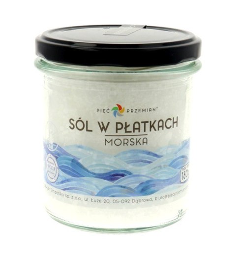 Sól w płatkach Morska 180 g Pięć Przemian