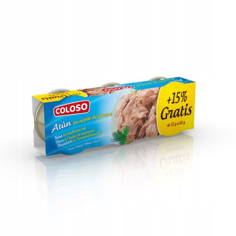 TUŃCZYK W OLEJU SŁONECZNIKOWYM 3X80G COLOSO