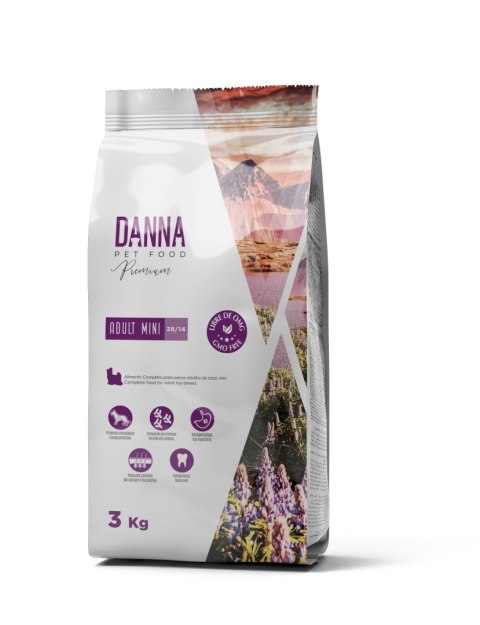 Danna Premium Adult Mini dla ras małych 3 kg