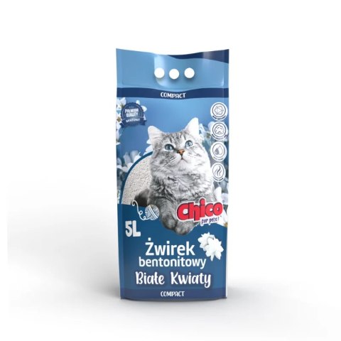 Chico Żwirek bentonitowy COMPACT Białe kwiaty 5L