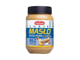 PASTA Z PRAŻONYCH ORZESZKÓW ZIEMNYCH ACTIVE BEZ DODATKU SOLI I CUKRU BEZGLUTENOWA 470 G - PRIMAVIKA